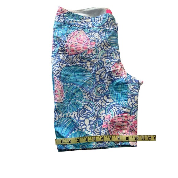 Lilly Pulitzer Women’s Short Sz 6 Seashell Print Blue Pink Cotton Summer Resort - Picture 5 of 7